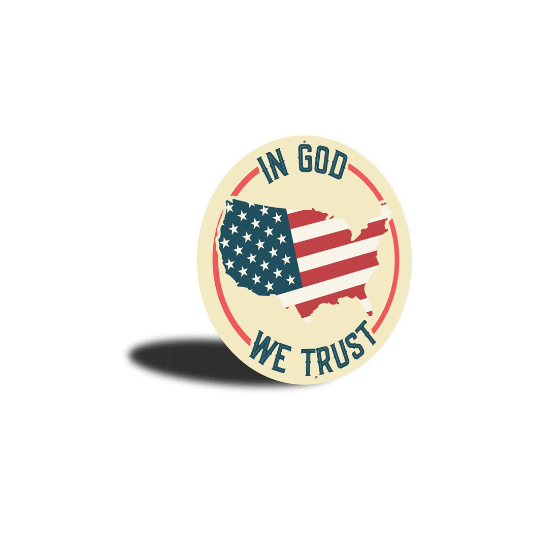 In God We Trust USA Flag Sign