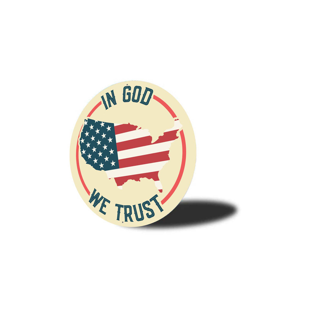 In God We Trust USA Flag Sign