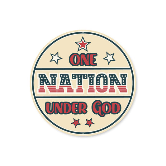 One Nation Under God USA Flag Sign