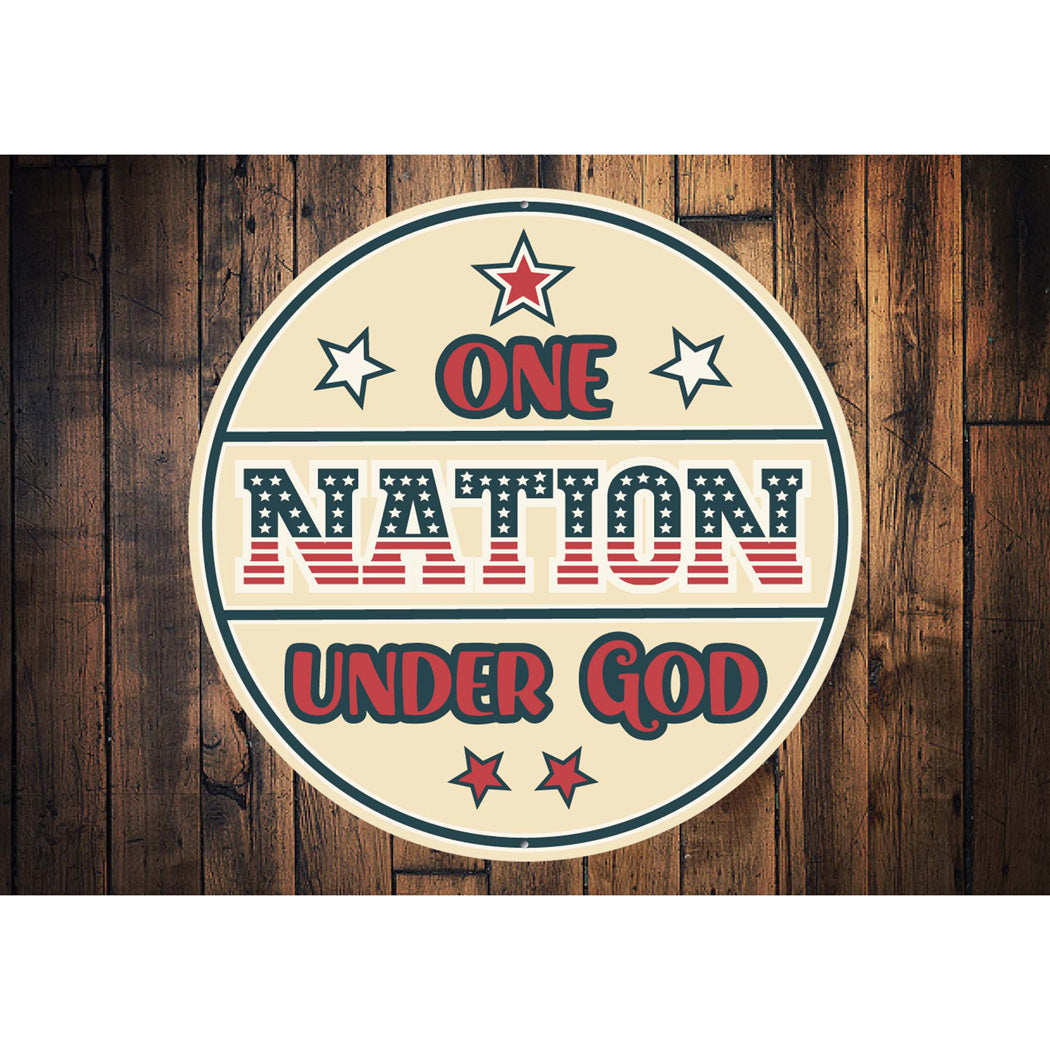 One Nation Under God USA Flag Sign