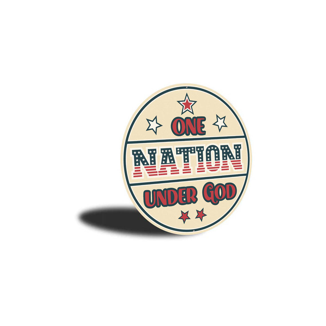 One Nation Under God USA Flag Sign