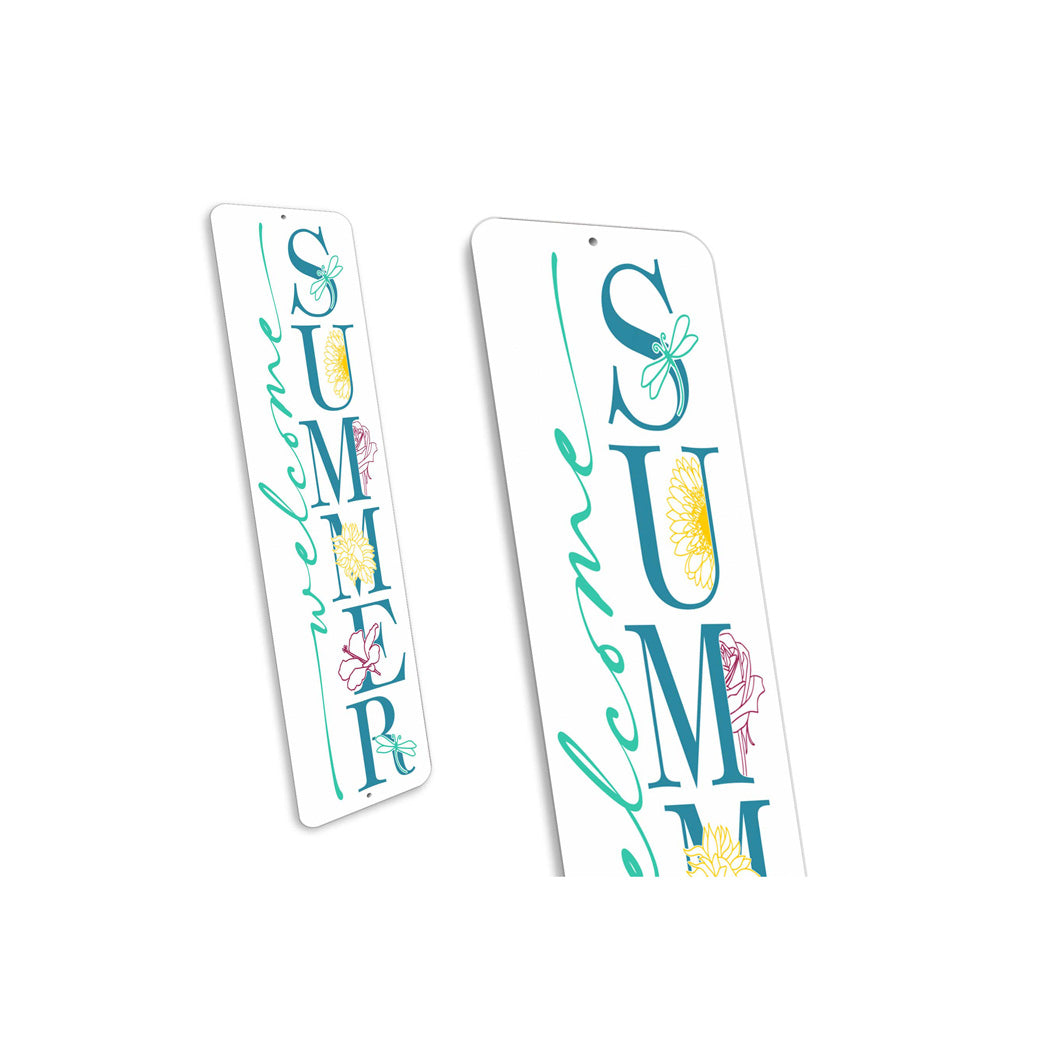 Welcome Summer Flowers Sign