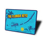 The Florida Keys Map Metal Sign, Beach House Metal Sign