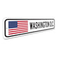 Washington DC US American Flag Sign