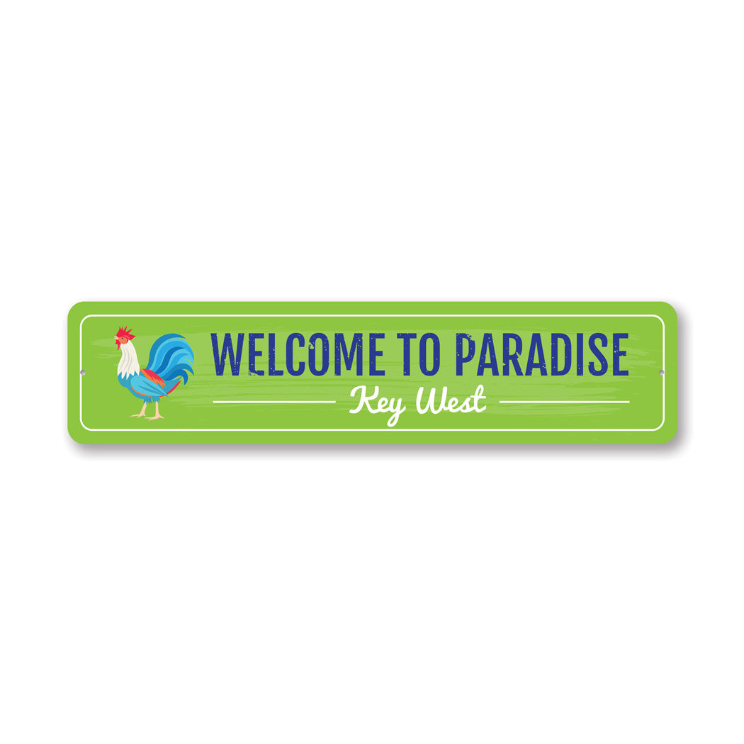 Welcome To Paradise Beach House Metal Sign, Keywest Metal Signs