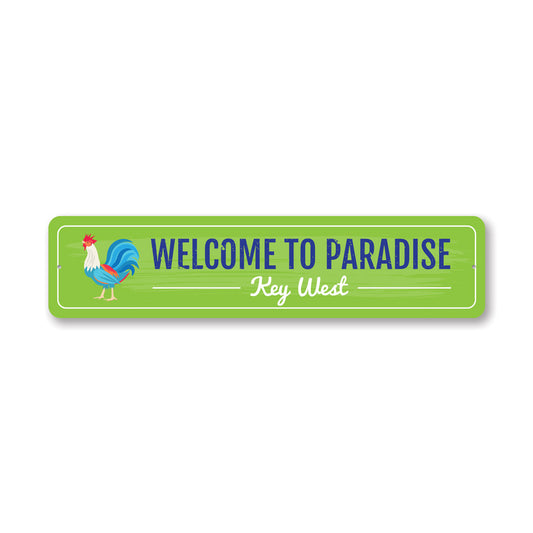 Welcome To Paradise Beach House Metal Sign, Keywest Metal Signs