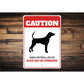 Patrolled By Black and Tan Coonhound Caution Sign