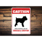Patrolled By Brussels Griffon Caution Sign