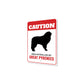 Patrolled By Great Pyrenees Caution Sign