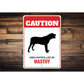 Patrolled By Mastiff Caution Sign