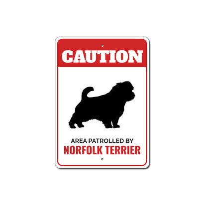 Patrolled By Norfolk Terrier Caution Sign