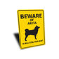 Akita Dog Beware He Will Steal Your Heart K9 Sign