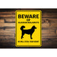 Alaskan Malamute Dog Beware He Will Steal Your Heart K9 Sign