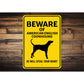 American English Coonhound Dog Beware Will Steal Your Heart K9 Sign
