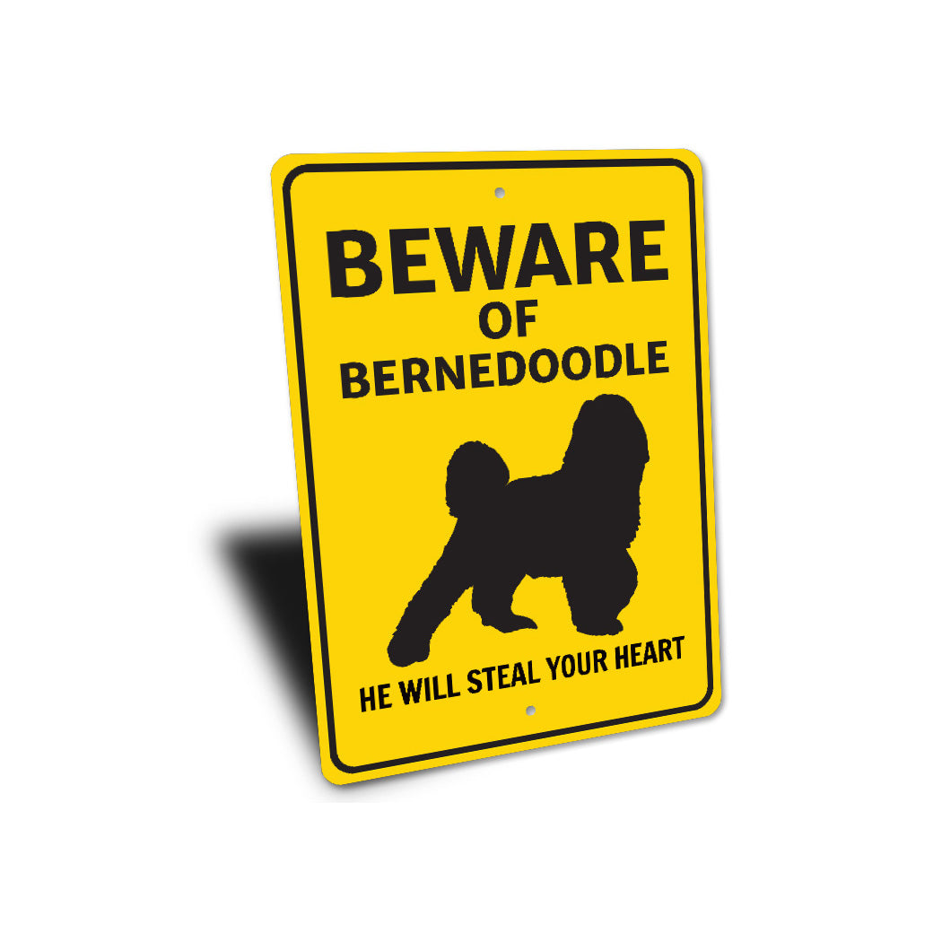 Bernedoodle Dog Beware He Will Steal Your Heart K9 Sign