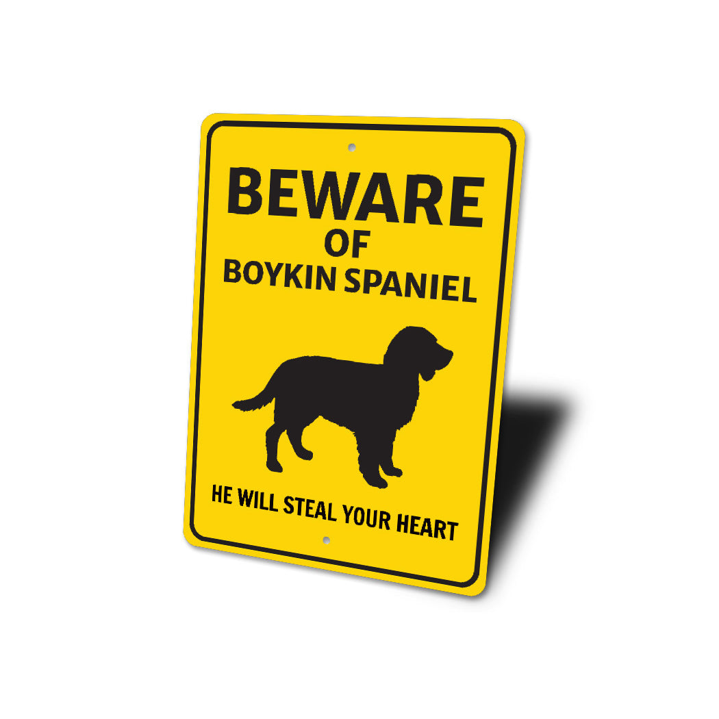 Boykin Spaniel Dog Beware He Will Steal Your Heart K9 Sign