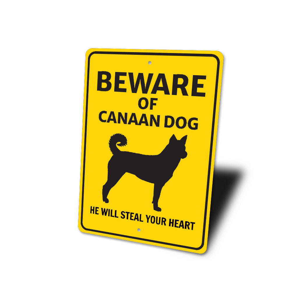 Canaan Dog Beware He Will Steal Your Heart K9 Sign