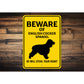 English Cocker Spaniel Dog Beware He Will Steal Your Heart K9 Sign