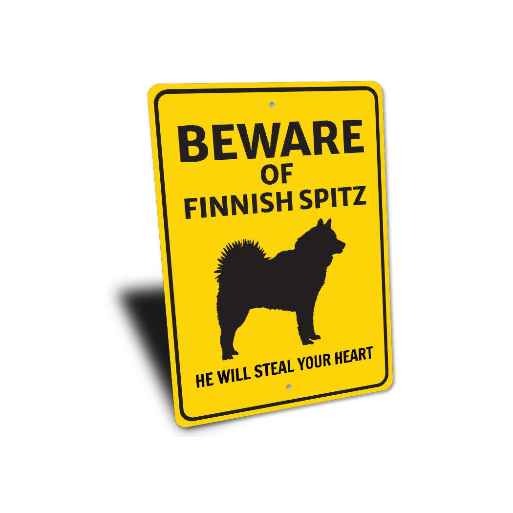 Finnish Spitz Dog Beware He Will Steal Your Heart K9 Sign