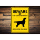 Flat-Coated Retriever Dog Beware He Will Steal Your Heart K9 Sign