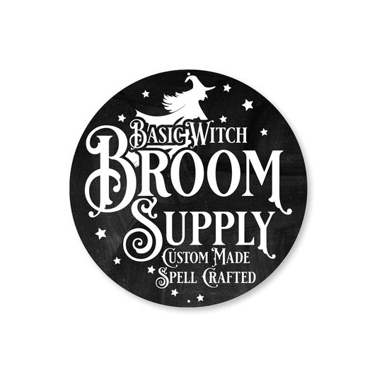 Basic Witch Broom Supply Halloween Sign