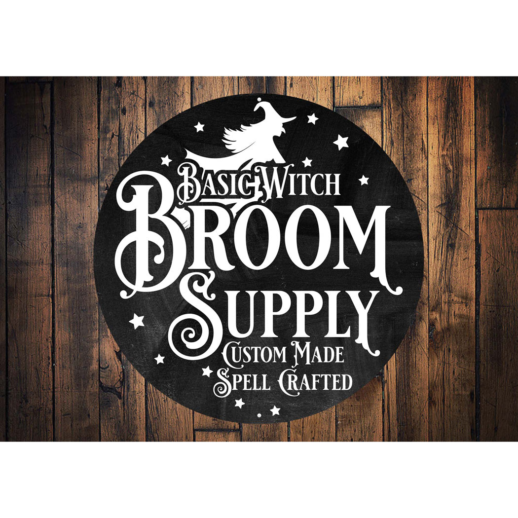 Basic Witch Broom Supply Halloween Sign