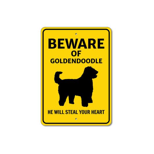 Goldendoodle Dog Beware He Will Steal Your Heart K9 Sign