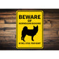 Norwegian Buhund Dog Beware He Will Steal Your Heart K9 Sign