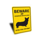 Pembroke Welsh Corgi Dog Beware He Will Steal Your Heart K9 Sign