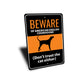 Beware Of American English Coonhound Dog Don't Trust The Cat Either Sign