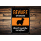 Beware Of Briard Dog Don't Trust The Cat Either Sign