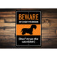 Beware Of Cesky Terrier Dog Don't Trust The Cat Either Sign