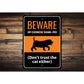 Beware Of Chinese Shar Pei Dog Don't Trust The Cat Either Sign