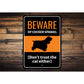 Beware Of Cocker Spaniel Dog Don't Trust The Cat Either Sign