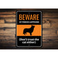 Beware Of Finnish Lapphund Dog Don't Trust The Cat Either Sign