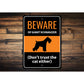 Beware Of Giant Schnauzer Dog Don't Trust The Cat Either Sign