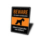 Beware Of Giant Schnauzer Dog Don't Trust The Cat Either Sign