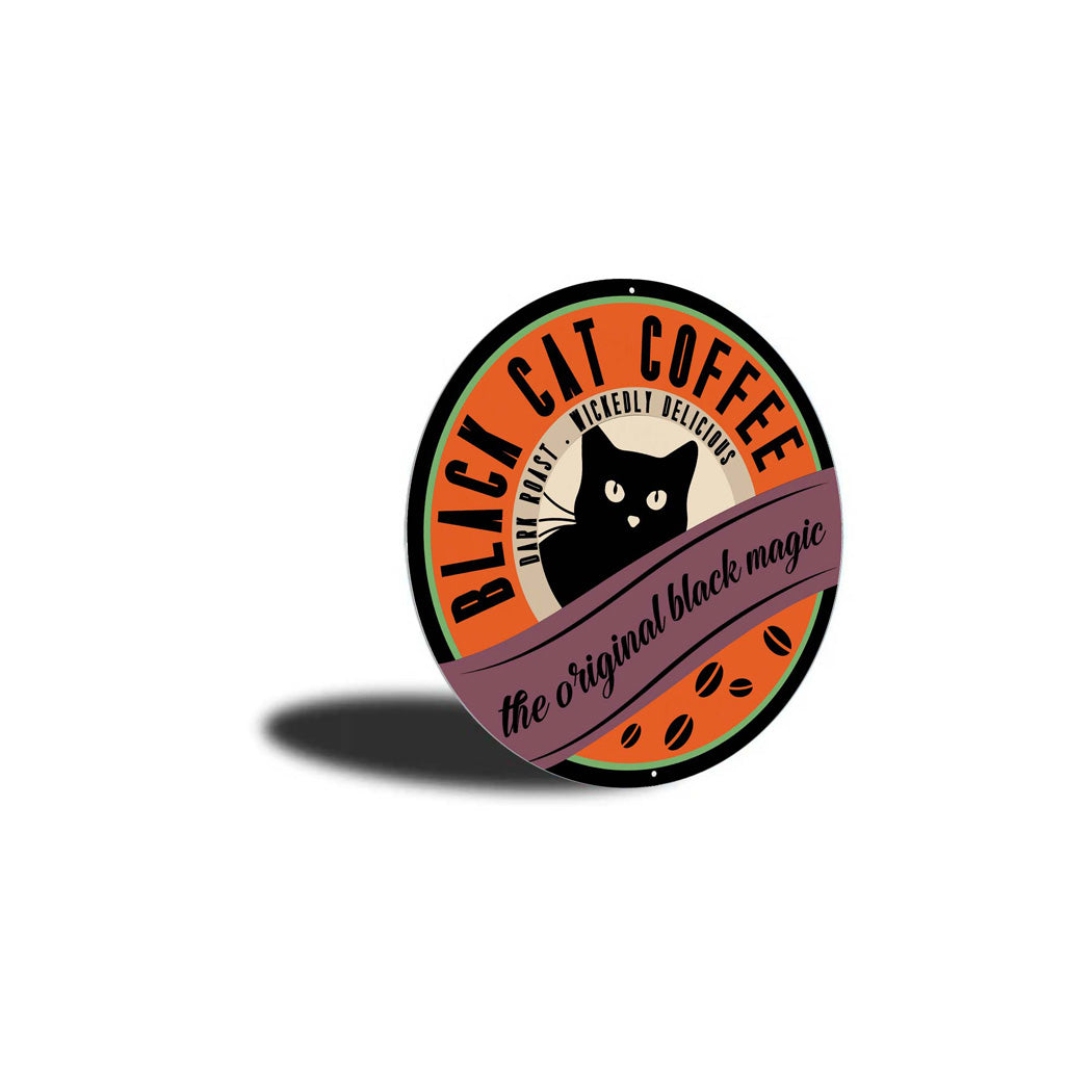 Black Cat Coffee Black Magic Halloween Sign