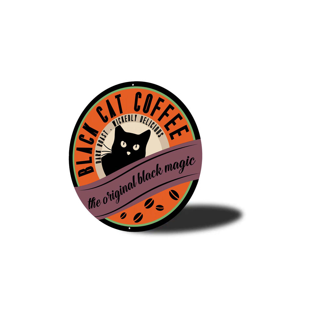 Black Cat Coffee Black Magic Halloween Sign