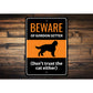 Beware Of Gordon Setter Dog Don't Trust The Cat Either Sign