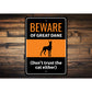 Beware Of Great Dane Dog Don't Trust The Cat Either Sign