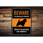 Beware Of Norfolk Terrier Dog Don't Trust The Cat Either Sign