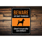 Beware Of Rat Terrier Dog Don't Trust The Cat Either Sign