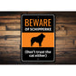 Beware Of Schipperke Dog Don't Trust The Cat Either Sign