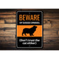 Beware Of Sussex Spaniel Dog Don't Trust The Cat Either Sign
