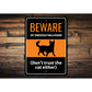 Beware Of Swedish Vallhund Dog Don't Trust The Cat Either Sign