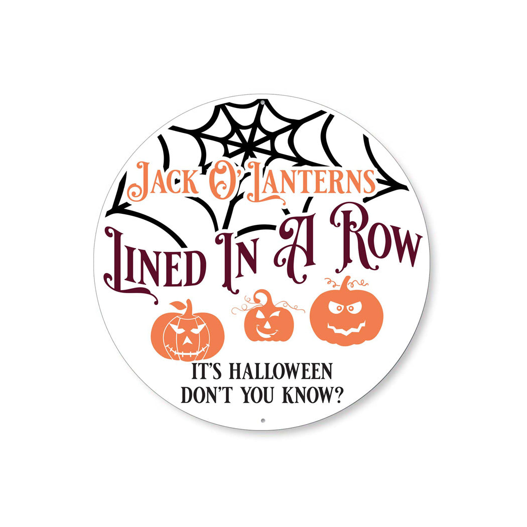 Jack O Lanterns In A Row Halloween Sign