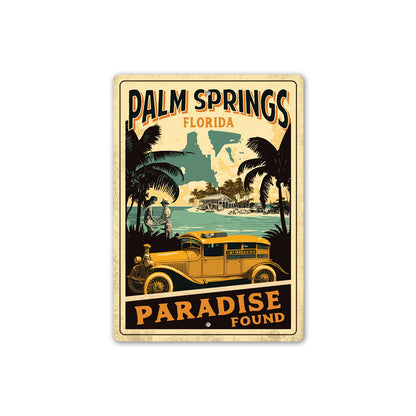 Palm Springs Florida Vintage Car Sign