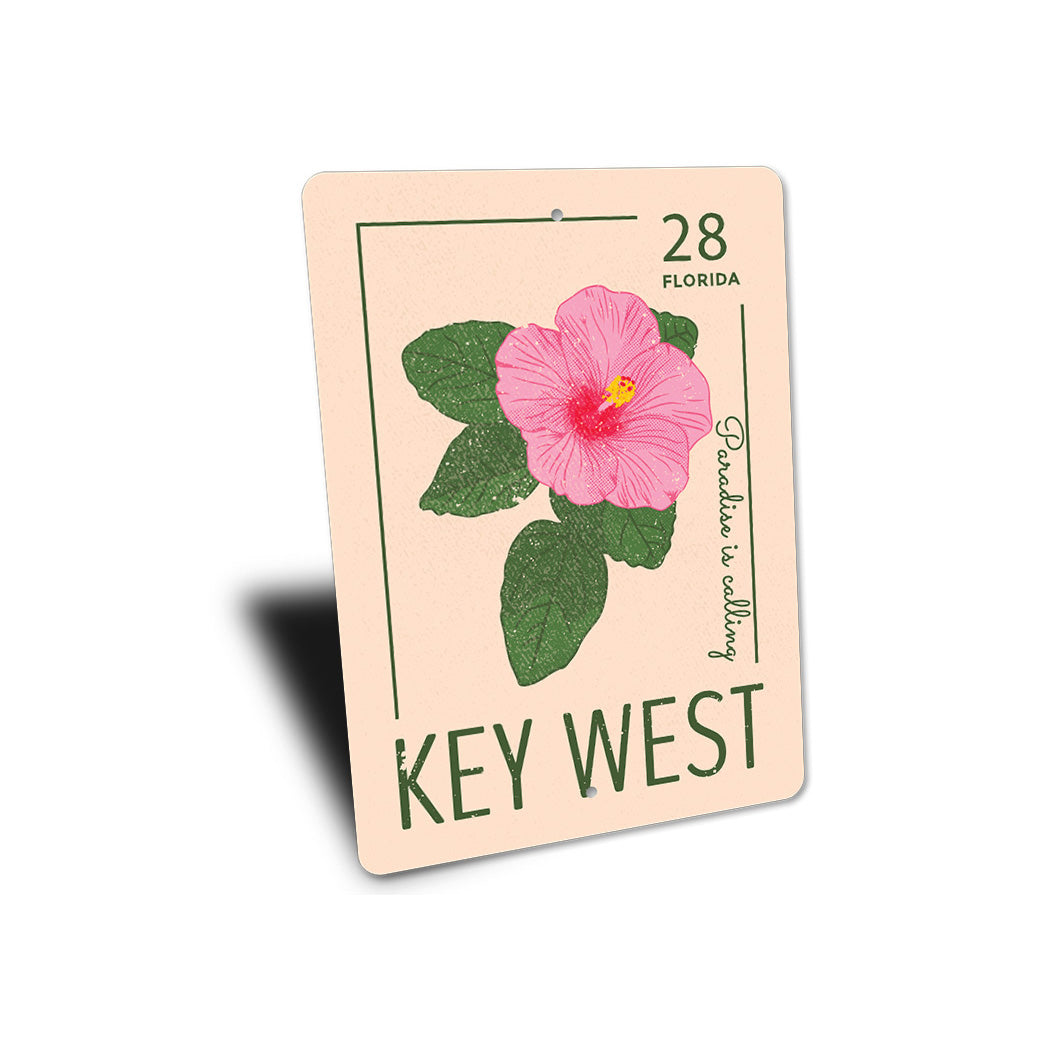 Key West Hibiscus Flower Sign