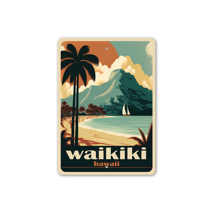 Waikiki Hawaii Beach Sign